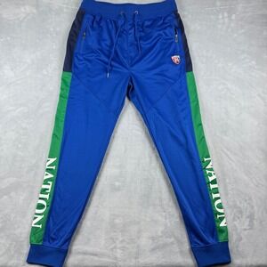 Parish Nation Mens Blue Green Drawstring Track Joggers‎ Athletic Logo Size 2X